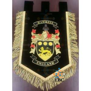 Drapeaux et fanions brodés personnalisés à coudre, en tissu feutre double face avec un design luxueux - Product Image 6