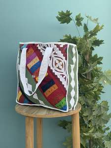 Handmade Cotton Quilted Tote <b>Bag</b> for Women Custom Patterned <b>Patchwork</b> Printed Shopping & Beach <b>Bag</b> for Daily Use & Travel Gift - Product Image 3