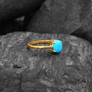 Anillo de compromiso turquesa 2025 auténtica Plata de Ley 925 tamaño ovalado 7x5mm diseño bohemio Vintage joyería fina hecha a mano para mujer - Product Image 2