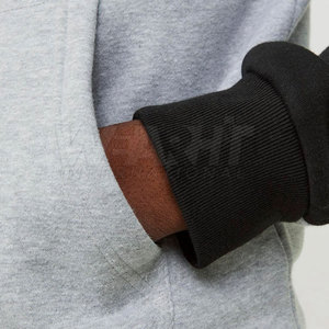 เสื้อฮู้ดคอตตอนสำหรับผู้ชายคอตตอนมีฮู้ดปกมีลายสีพื้นย้อมสีสำหรับฤดูหนาว - Product Image 6