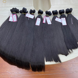 Trama de cabello Remy de calidad de lujo Estilo de onda recta sedosa con color natural Sin desprendimiento ni enredos - Product Image 1