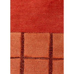 Alfombra de Lana Estilo Kilim Sthir Ace-5018, Grande, Roja y Naranja, Anudada a Mano, para Entrada del Hogar, Rectangular 9x12, Diseño de Color Sólido - Product Image 3