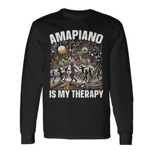 T-shirt a maniche lunghe Amapiano, design terapeutico per amanti della musica sudafricana Afrobeat - Product Image 1