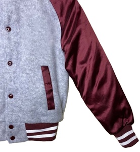 Ensemble complet en manches en satin manches raglan corps en laine blouson bombardier en laine satinée universitaire veste universitaire de baseballjacket personnalisée pour hommes - Product Image 5