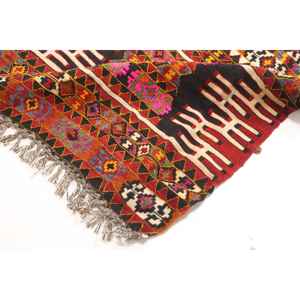 Tapis turc 2,4x15,4 pi (72x470 cm), tapis vintage rouge du sud-ouest - Product Image 5