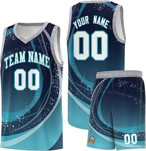 Vente en gros de maillots de basket-ball personnalisés pour hommes, shorts, nouveau design, ensemble d'uniformes de basket-ball imprimés par sublimation couleur, gilet de sport - Product Image 1
