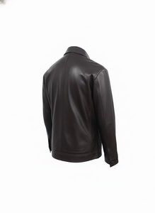Chaqueta de Cuero de Oveja Genuina para Hombre, de Alta Costura, Invierno, Transpirable, Ecológica, Color Rib, Talla Grande - Product Image 5