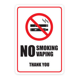 Pegatina de aluminio con diseño industrial de alta calidad para no fumar | Rectángulo | 7x10 | Resistente a los rayos UV - Product Image 1