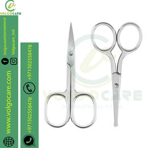 Tijeras de pelo de nariz curvadas y redondeadas de primera calidad para hombres, Juego de 2 piezas, tijeras de manicura para cutículas de uñas, Kit de tijeras para bigote de barba - Product Image 2