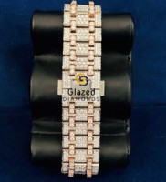 Reloj de Pulsera Personalizado con Esfera Analógica, Movimiento Mecánico ETA, Acero Inoxidable, Adornado con Moissanita, Diamantes de Claridad VVS, Tourbillon y Fecha