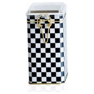 Boîte en métal rectangulaire 75x100x150mm avec fermoir en fil métallique 1L et couvercle en damier transparent - Product Image 1