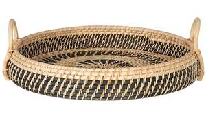 Bandeja de servicio de ratán única moderna hecha a mano decoración del hogar de bambú ecológica - Product Image 6