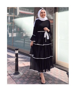 Abayat Women's Long Islamic Ramadan Muslim Dress Big Swing Satin Silk Marocain Robe Hijab Abaya Dubai Kaftan Cake Dresses Turkey - Product Image 2