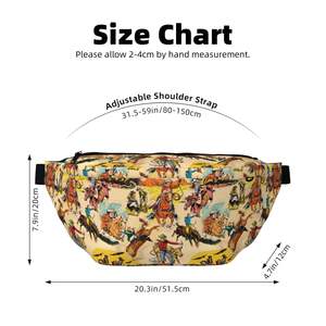 กระเป๋าคาดเอวแบบปรับได้ สไตล์ตะวันตก ขนาดใหญ่ สำหรับใส่ของ พร้อมช่องซิป เหมาะสำหรับเดินป่า วิ่ง และท่องเที่ยว - Product Image 2