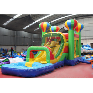 เครื่องเล่นเป่าลมรูปทรงโค้งรุ้งเชิงพาณิชย์  ทำจาก PVC คุณภาพสูง พร้อมสไลเดอร์และบ้านลม  ตกแต่งธีมบอลลูน  สนามเด็กเล่นแบบกระโดด - Product Image 3