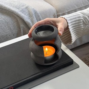 Diffuseur d'huiles essentielles en céramique et chauffe-bougie électrique/non électrique, lampe à parfum écologique faite à la main - Product Image 2