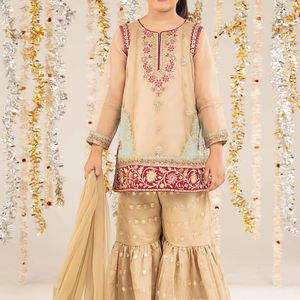 Traje Tradicional Pakistaní para Niñas, Lehenga Choli Elegante con Bordado para Fiestas y Bodas, Acrílico - Product Image 1