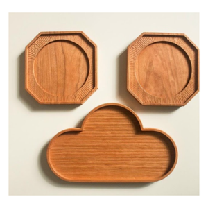 Bandeja de madera artesanal ecológica Bandeja de servicio de madera natural duradera para restaurantes y hogares - Product Image 3