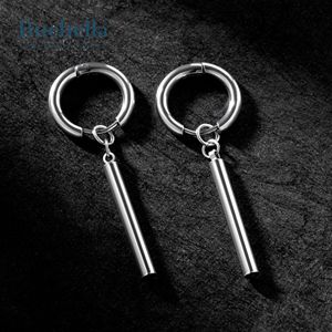 Pendientes de Plata de Ley 925 hechos a mano, pendientes de aro finos de palo redondo colgante delicado para hombres - Product Image 2