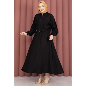 Lady's Sporty Black Crop Jacket and <b>Skirt</b> Set Hooded Sports Wear Two Piece with Elegant Design - Product Image 4