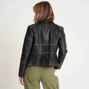 Prix usine hiver nouvelles vestes en cuir véritable élégantes pour les femmes respirant coupe-vent imprimé teint Techniques approvisionnement en gros - Product Image 2