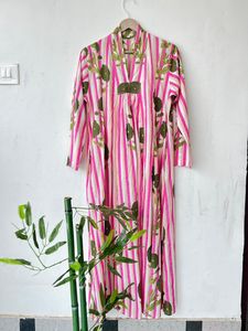 ชุดเดรสผ้าฝ้ายแท้พิมพ์ลายดอกไม้, ชุดเดรสยาวถึงพื้นยาวเอวธรรมชาติสำหรับฤดูร้อน - Product Image 6