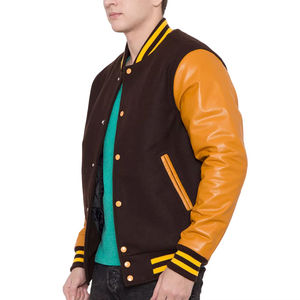 Venta directa de fábrica Nueva chaqueta Varsity de manga de cuero con estilo para hombres Venta al por mayor Mejor proveedor CollegeBaseballjacket para hombres - Product Image 4