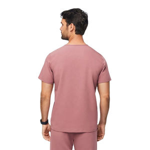 Prêt à expédier : Ensemble de blouses médicales vert olive pour hommes, 2 pièces, col en V, avec haut à manches courtes et pantalon, pour usage hospitalier (OEM) - Product Image 2
