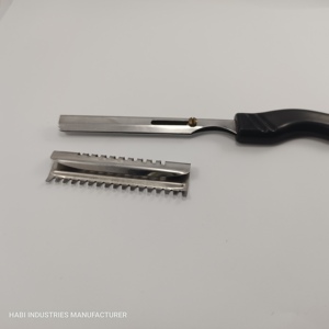 Rasoirs professionnels pour cheveux avec manche en acier Peigne de coiffeur pour amincir et raser l'outil de beauté - Product Image 4