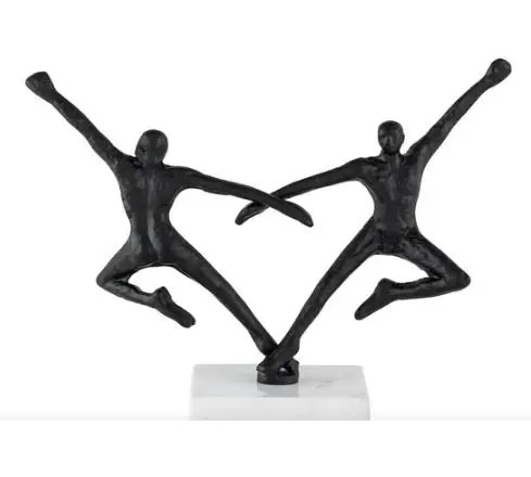 블랙 컬러 매력적인 금속 예술과 공예 현대 청동 커플 댄스 조각 세련된 인간 장식 조각
