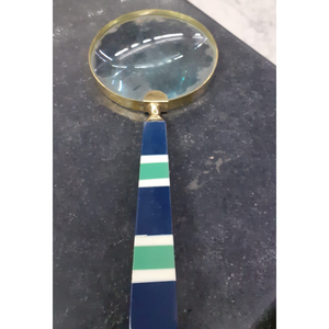 Loupe à poignée en mosaïque d'os et de corne, cadeau pour homme, pour journaux et livres - Product Image 4