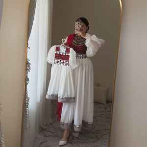 Ready Wear Heavy Embroidered Lace Natural Handmade A-Line Women's Afghani Bridal Dress for Wedding Wholesale New Arrival - Product Image 2