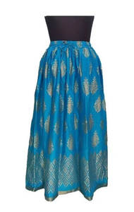 Women's <b>Plus</b> <b>Size</b> Gold Print Rayon <b>Skirt</b> Handmade <b>Maxi</b> Dress Comfortable Beach Clothing Breathable Free <b>Size</b> Dress - Product Image 2