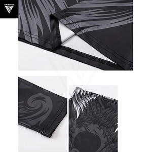 Rash Guard Jitsu personnalisé pour hommes doux et résistant-manches longues-BJJ Gym Wear MMA Training Fitness sublimé Men Rash Guard - Product Image 3