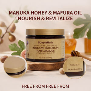 Masque capillaire hydratant intensif au beurre de karité et au miel de Manuka pour cheveux secs, bouclés et naturels, soin réparateur en profondeur - Product Image 6