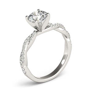 Anillo de Compromiso con Diamantes en Platino, Diseño de Espiral con Diamantes Laterales, 0.19ct - Product Image 5