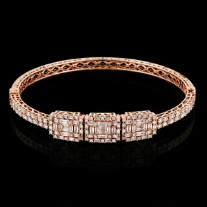 925 Sterling <b>Silver</b> Iced Out Moissanite Cuban Link <b>Bangle</b> <b>Bracelet</b> Baguette Cut Rhodium Plated Jewelry for Party Gift - Product Image 1