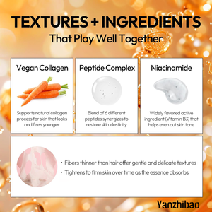 Super <span class=keywords><strong>masque</strong></span> en feuille de collagène avec complexe de peptides, collagène végétalien, niacinamide et acide hyaluronique Soins de la peau coréens - Product Image 3