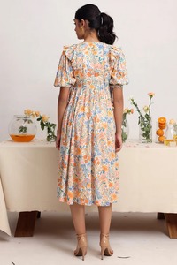 Robe longue en coton indien bloc à la main avec imprimé floral cadeau de mariage personnalisé pour la mariée vêtements d'été pour son approvisionnement ODM - Product Image 3