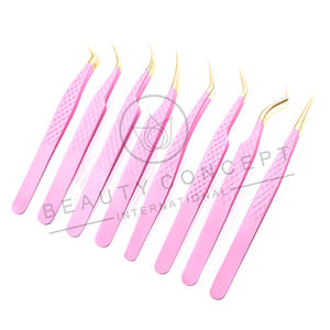 Meilleures ventes Pince à épiler rose personnalisée en acier inoxydable faite à la main Respectueux de l'environnement par Beauty Concept - Product Image 1