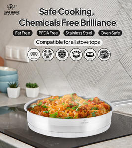 Premium 3-Piece 18/10 Stainless Steel Fry <b>Pan</b> <b>Set</b> High Quality Construction - Product Image 4