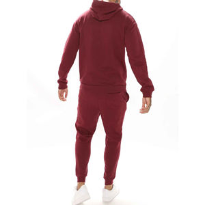Conjunto de chándal informal de 2 piezas para hombre Sudadera con capucha de manga larga y pantalones de chándal para correr Trajes de chándal teñidos lisos - Product Image 3