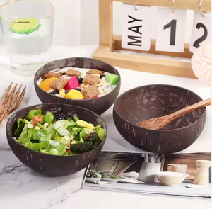 2025 Hot Trend Eco-friendly Natural Coconut Shell <b>Wooden</b> Rice Bowl 100% <b>Compostable</b> for Party Serving Mixed Vegetables Fruit - Product Image 2