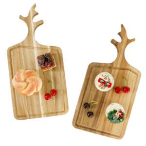 Planche à découper en bois d'acacia avec manche en corne de cerf Lot de 2 Cadeau parfait pour nouvelle cuisine Catégorie de produit Blocs à découper - Product Image 5