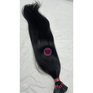Extensiones de Cabello Indio Natural Liso con Punta I, 100% Virgen Remy, Puntas Pre-Adheridas, Cutícula Alineada, Negras, Calidad de Salón - Product Image 4
