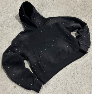 Sweat à capuche zippé en molleton pour homme, style 100% coton, délavé à l'acide, brodé et imprimé sur mesure, pour l'hiver - Product Image 1