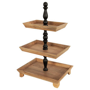 Top vente en bois plateau à plusieurs niveaux 3 niveaux plateau de service cuisine comptoir ferme vacances décor Cupcake bois détachable 3 niveaux plateaux - Product Image 5