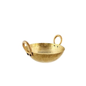 Direct Factory Prices Brass Made Cookware Round Sauce <b>Pan</b> with Hammered Design Metal Brass Handle for Cooking and Serving - Product Image 1
