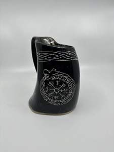 AUTHENTIQUE Meilleure Qualité Eau Naturelle Corne de Buffle Chope Poli Style Animal Viking Sculpture Tasse Bière Décoration - Product Image 3