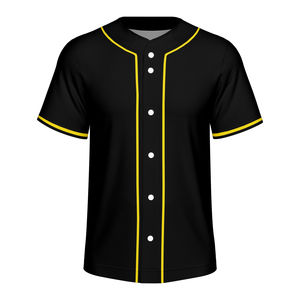 Camiseta de Béisbol Unisex, Ropa Deportiva de Talla Grande, Transpirable, Sólida, con Rayas en Contraste, Botones, 100% Poliéster, Absorbe la Humedad, Cuello Redondo - Product Image 1